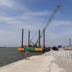 Combifloat C7 modular jack up barge in Baltic Sea