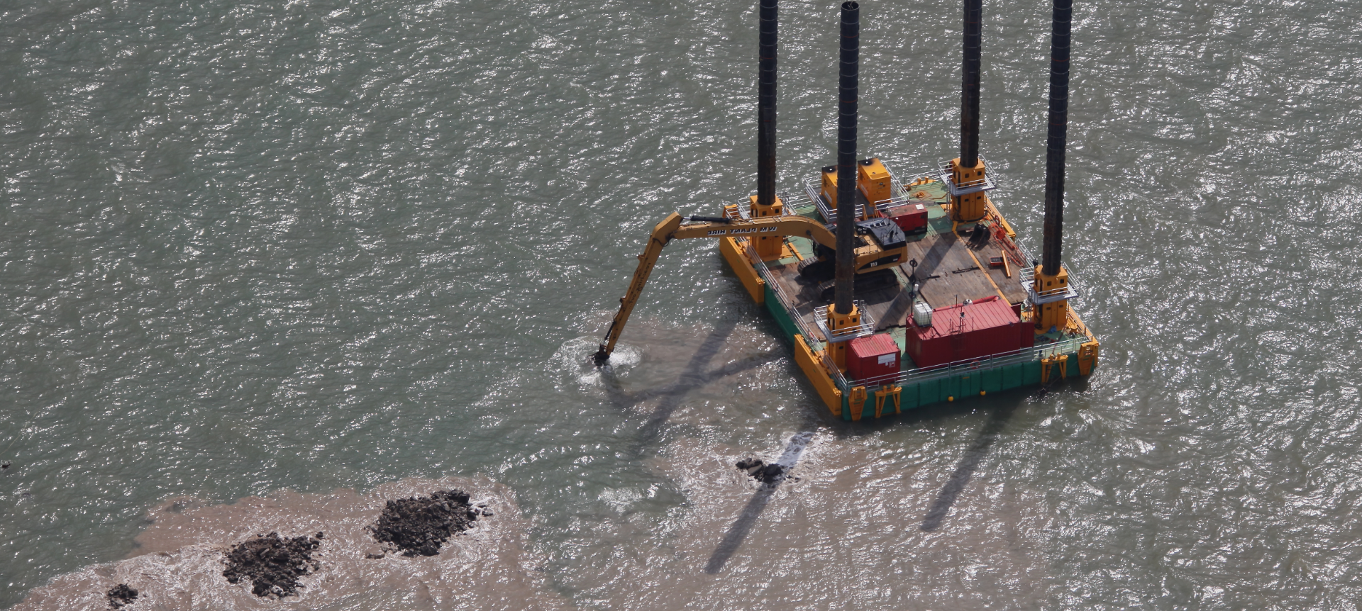 modular jack up barge dredging works