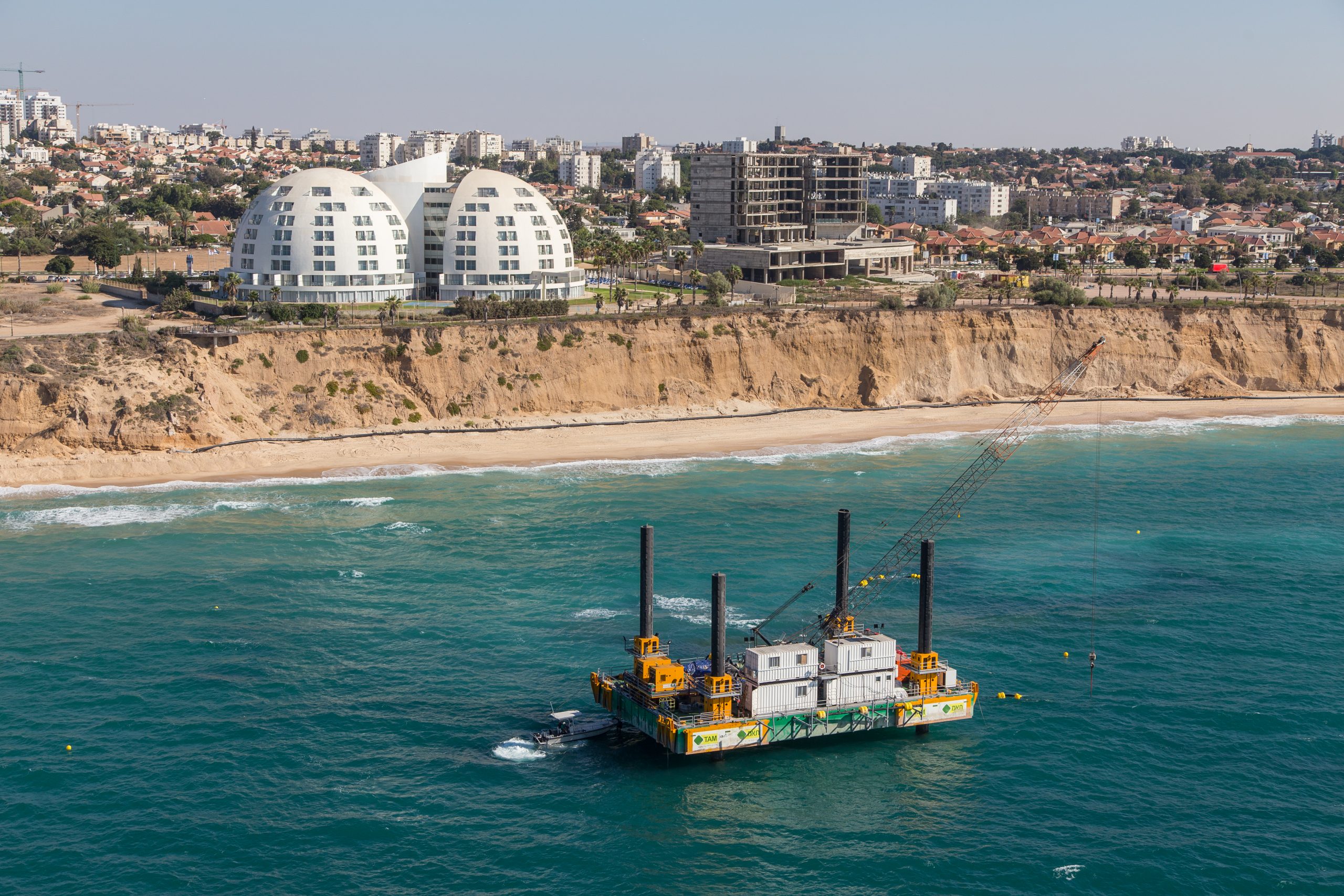 modular cable lay barge israel shore protection project
