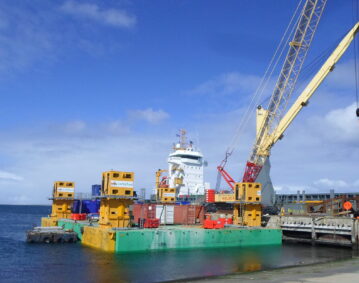 Combifloat C9 modular jack up barge self elevating platform Falklands