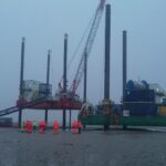 Combifloat modular jack up barge c5 and c7 in tidal range